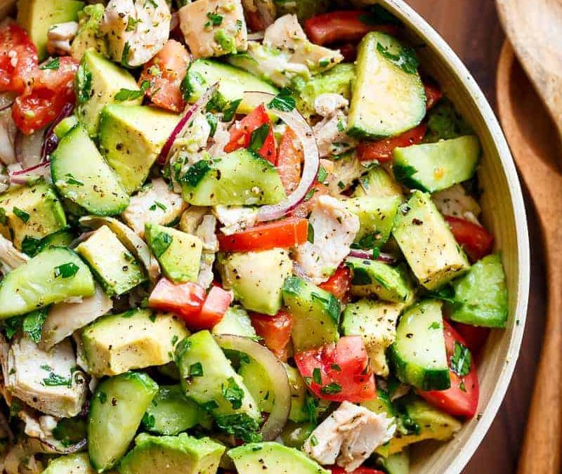 Chicken Cucumber Avocado Salad